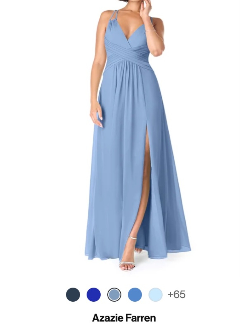 Azazie Farren Steel Blue Dress